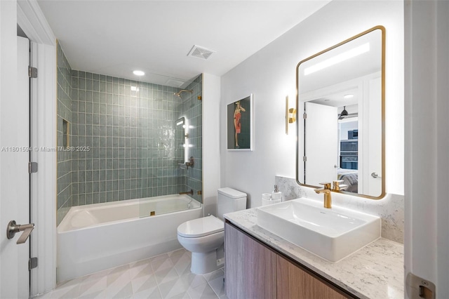 601 NE 1st Ave Unit 3507, Miami, FL 33132 - ensuite bathroom with washtub / shower combination, vanity, and toilet