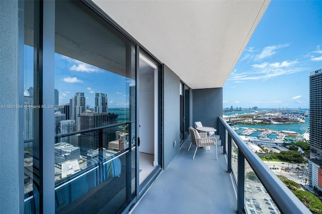 601 NE 1st Ave Unit 3507, Miami, FL 33132 - balcony featuring a city view, a water view, and view of marina
