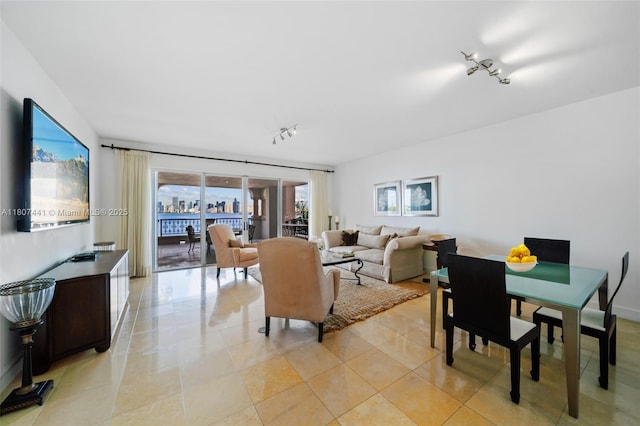 5235 Fisher Island Dr Unit 5235, Miami Beach, FL 33109 - living area featuring track lighting and light tile patterned floors