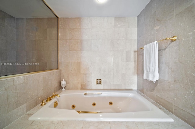 5235 Fisher Island Dr Unit 5235, Miami Beach, FL 33109 - full bathroom featuring tile walls and a whirlpool tub