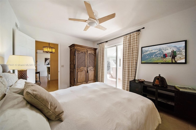 5235 Fisher Island Dr Unit 5235, Miami Beach, FL 33109 - bedroom featuring access to exterior and a ceiling fan