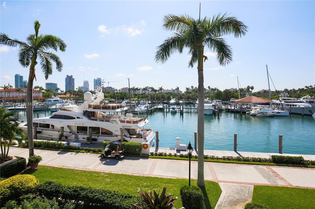 5235 Fisher Island Dr Unit 5235, Miami Beach, FL 33109 - water view with a dock