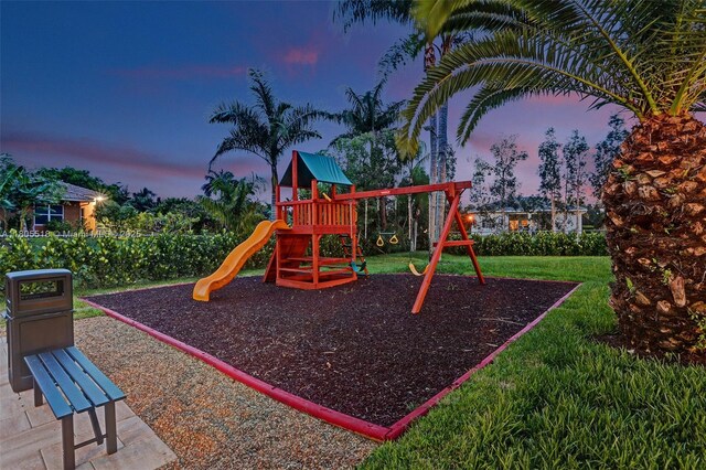 16301 SW 62nd St, Southwest Ranches, FL 33331 - playground at dusk featuring a playground