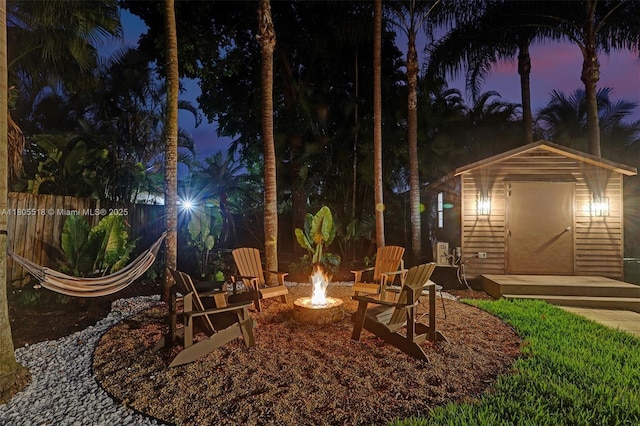 16301 SW 62nd St, Southwest Ranches, FL 33331 - view of yard featuring an outdoor fire pit