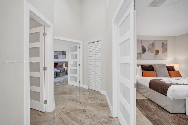 16301 SW 62nd St, Southwest Ranches, FL 33331 - hallway with baseboards and marble finish flooring