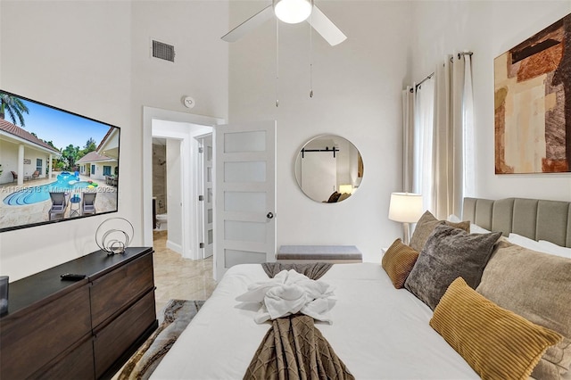 16301 SW 62nd St, Southwest Ranches, FL 33331 - bedroom with a towering ceiling and a ceiling fan