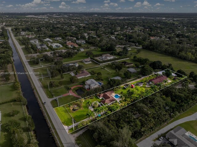 5310 SW 172nd Ave, Southwest Ranches, FL 33331 - aerial overview of property's location featuring a large body of water and property boundaries highlighted