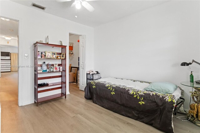 17320 NW 66th Pl, Hialeah, FL 33015 - bedroom featuring light wood-style floors and ceiling fan