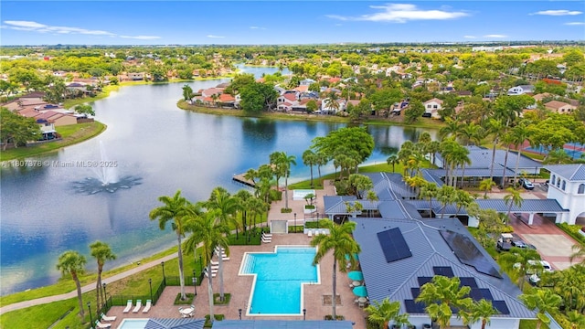 17320 NW 66th Pl, Hialeah, FL 33015 - aerial perspective of suburban area featuring a large body of water and a pool area