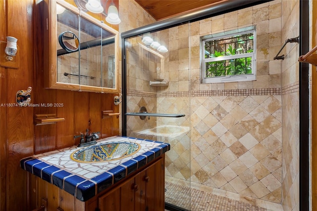 5725 N Bayshore Dr, Miami, FL 33137 - bathroom with vanity and a tile shower