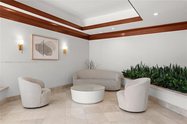 8925 Collins Ave Unit 4A, Surfside, FL 33154 - sitting room with recessed lighting and baseboards