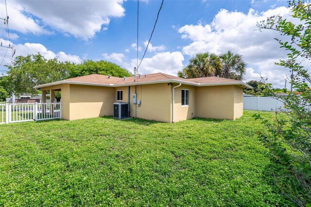 1402 E River Dr, Margate, FL 33063 - back of house featuring stucco siding and central air condition unit