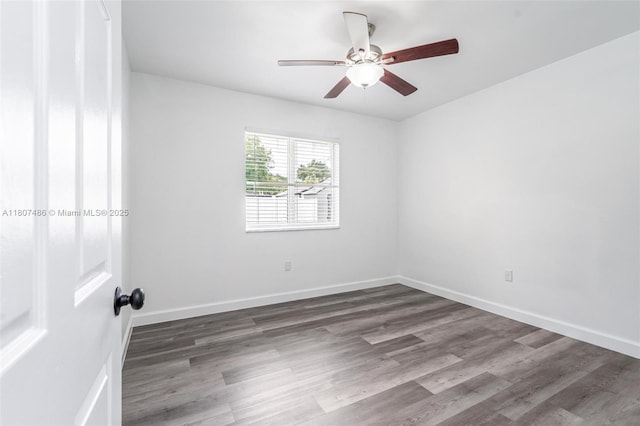 1402 E River Dr, Margate, FL 33063 - unfurnished room with a ceiling fan, wood finished floors, and baseboards