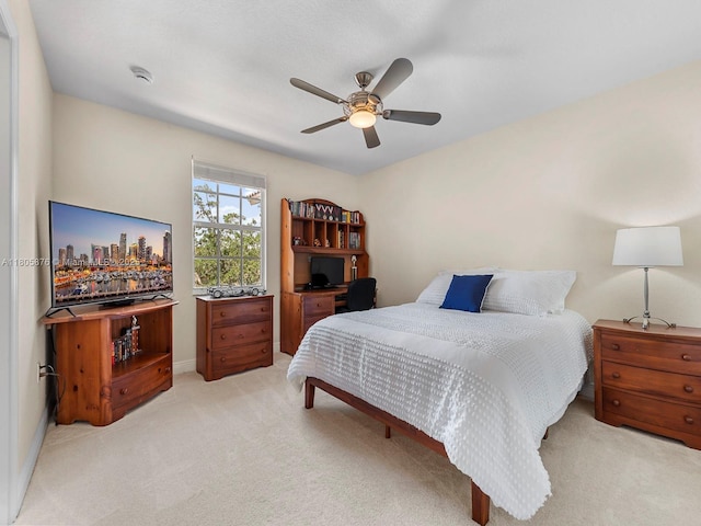 19165 N Gardenia Ave, Weston, FL 33332 - bedroom featuring light colored carpet, a ceiling fan, and baseboards