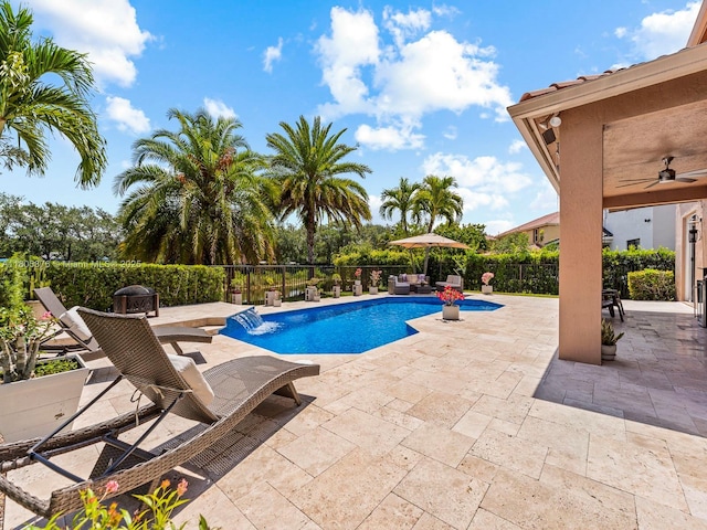 19165 N Gardenia Ave, Weston, FL 33332 - view of pool with a patio area and ceiling fan
