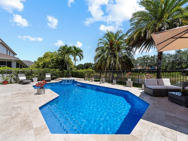 19165 N Gardenia Ave, Weston, FL 33332 - view of swimming pool with an outdoor living space and a patio area