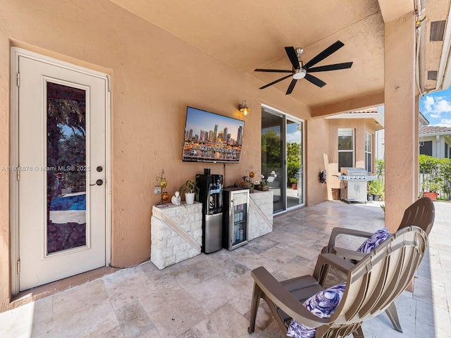 19165 N Gardenia Ave, Weston, FL 33332 - view of patio with a ceiling fan and area for grilling