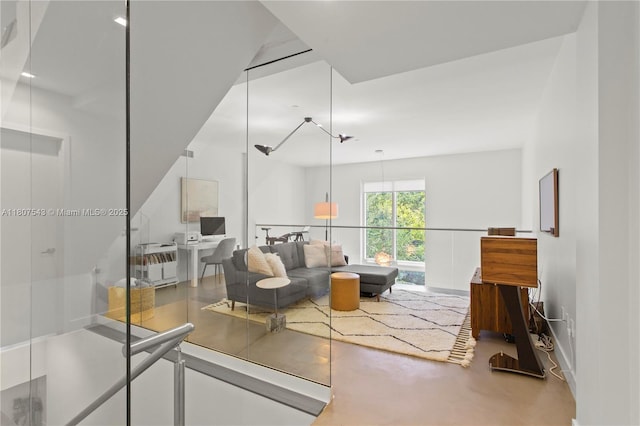 455 NE 39th St Unit 102, Miami, FL 33137 - living room with finished concrete floors