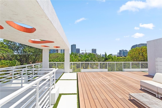 455 NE 39th St Unit 102, Miami, FL 33137 - deck with a ceiling fan and a view of city
