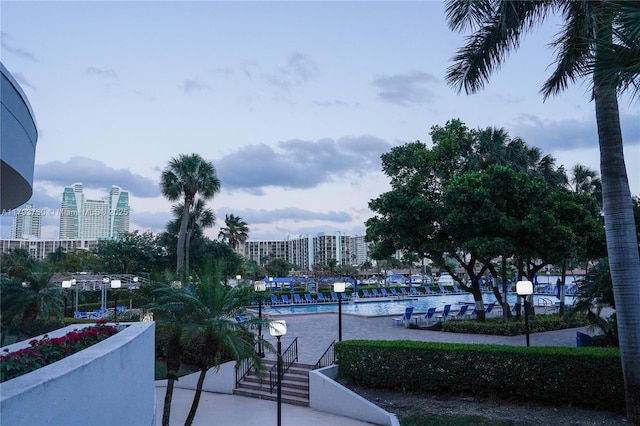 500 Three Islands Blvd Unit 106, Hallandale Beach, FL 33009 - view of property's community with a city view and a pool