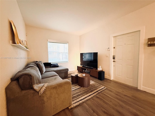 12154 SW 27th St Unit 1102, Miramar, FL 33025 - living room with wood finished floors and baseboards