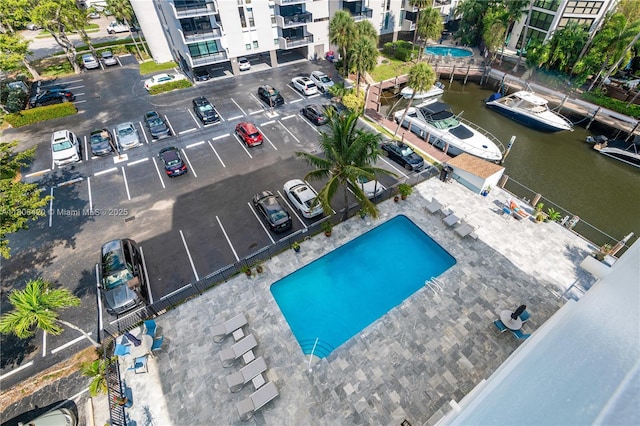 3051 NE 48th St Unit 604, Fort Lauderdale, FL 33308 - drone / aerial view of a pool and a large body of water