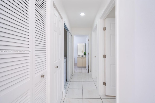 9021 NW 121st Ter Unit 85, Hialeah Gardens, FL 33018 - corridor featuring light tile patterned floors and recessed lighting