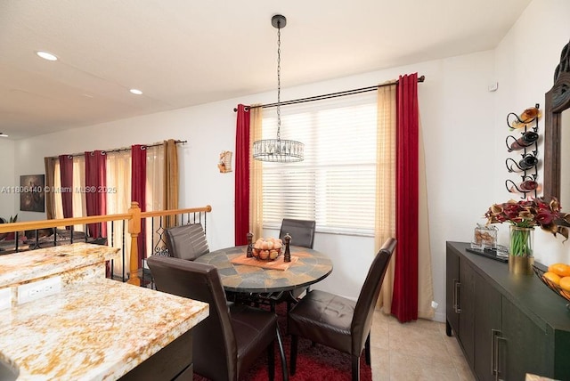 4832 SW 159th Ave, Miramar, FL 33027 - dining area with light tile patterned flooring, recessed lighting, and a chandelier