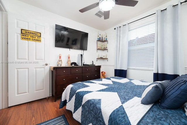 4832 SW 159th Ave, Miramar, FL 33027 - bedroom with wood finished floors and ceiling fan