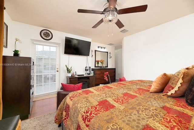 4832 SW 159th Ave, Miramar, FL 33027 - bedroom featuring wood finished floors and a ceiling fan