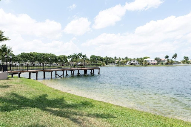 4832 SW 159th Ave, Miramar, FL 33027 - dock area featuring a water view and a lawn