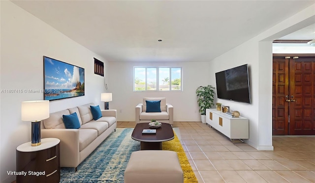 17535 SW 91st Ave, Palmetto Bay, FL 33157 - living area with light tile patterned floors and baseboards