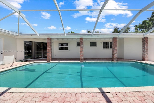 17535 SW 91st Ave, Palmetto Bay, FL 33157 - swimming pool featuring glass enclosure and a patio