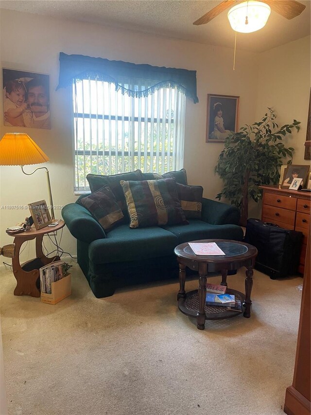 11753 SW 32nd St, Miami, FL 33175 - carpeted living area with plenty of natural light and ceiling fan