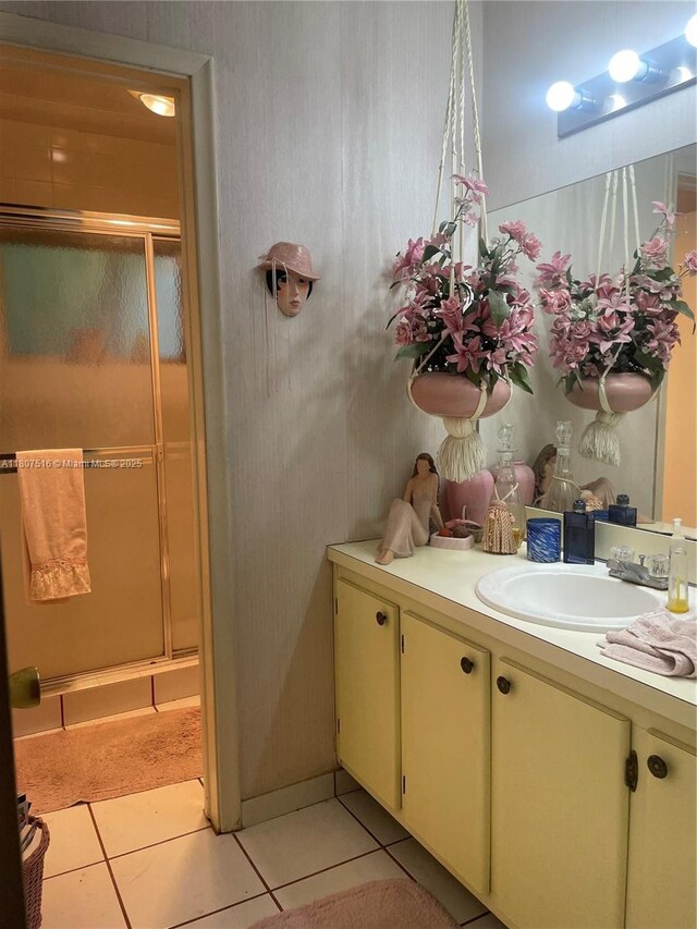 11753 SW 32nd St, Miami, FL 33175 - full bathroom featuring a stall shower, tile patterned flooring, and vanity