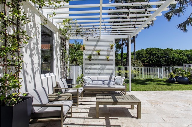 3905 Pinecrest Ct, Weston, FL 33331 - view of patio featuring an outdoor living space and a pergola