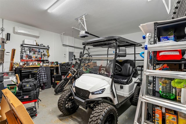 6121 Superior Blvd, Davie, FL 33331 - garage with an AC wall unit, a garage door opener, and electric panel