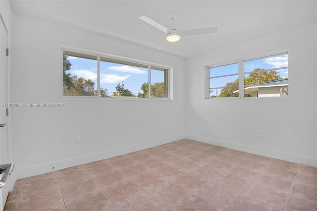 9710 Haitian Dr, Cutler Bay, FL 33189 - empty room featuring a ceiling fan and baseboards