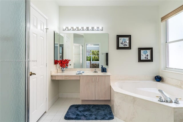 13366 NW 14th St, Pembroke Pines, FL 33028 - bathroom featuring tile patterned flooring, a bath, and vanity