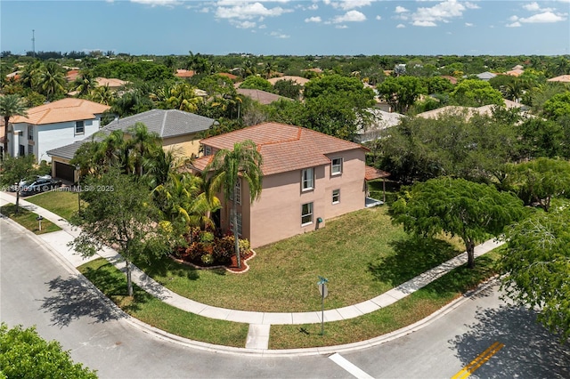 13366 NW 14th St, Pembroke Pines, FL 33028 - aerial perspective of suburban area with a tree filled landscape