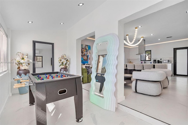 4861 SW 5th St, Miami, FL 33134 - game room with marble finish floors and recessed lighting