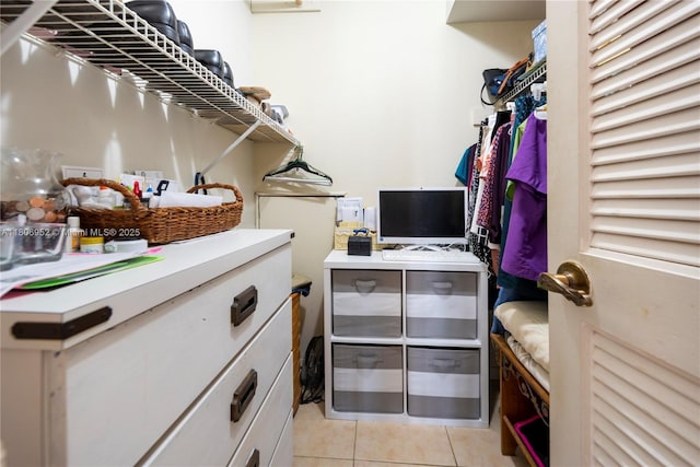 9823 S Hollybrook Lake Dr Unit 105, Pembroke Pines, FL 33025 - spacious closet with light tile patterned floors