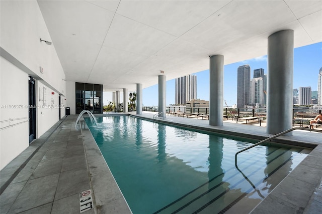 1600 NE 1st Ave Unit 2907, Miami, FL 33132 - indoor pool featuring a skyline view