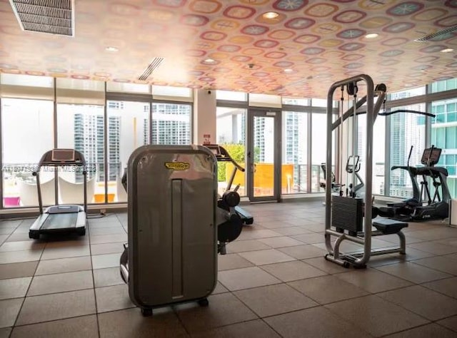 31 SE 6th St Unit 2408, Miami, FL 33131 - gym with plenty of natural light and floor to ceiling windows
