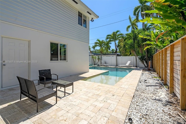 1550 Tyler St, Hollywood, FL 33020 - view of swimming pool with a fenced backyard and a patio area