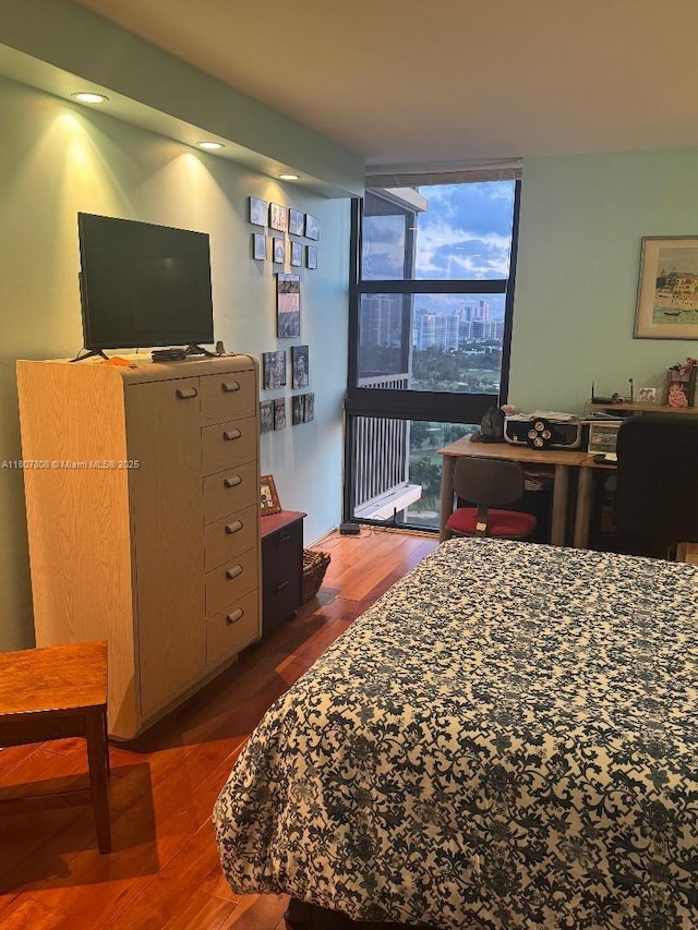 20379 W Country Club Dr Unit 1937, Aventura, FL 33180 - bedroom with floor to ceiling windows, wood finished floors, and access to exterior