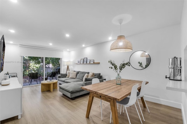 9974 SW 88th St Unit 1029, Miami, FL 33176 - dining space featuring light wood-style flooring, recessed lighting, and baseboards