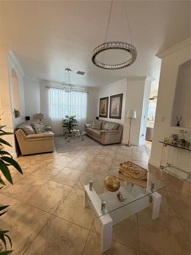 15029 SW 8th Ter, Miami, FL 33194 - living area featuring crown molding and baseboards