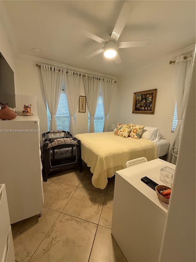 15029 SW 8th Ter, Miami, FL 33194 - bedroom with ceiling fan and ornamental molding
