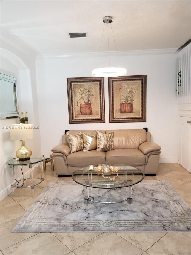 15029 SW 8th Ter, Miami, FL 33194 - living room with crown molding and baseboards